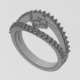 wf0.jpg Fichier STL Bague à lèvres en grappe carrée de diamants taille US 7 Modèle d'impression 3D・Design pour imprimante 3D à télécharger
