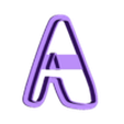 A_Ucase.stl Sleepy Cat - alphabet font cookie cutter