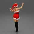 Girl-0004.jpg Fichier 3D Une jolie fille du Père Noël en robe de Noël prend la pose・Modèle imprimable en 3D à télécharger