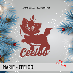 62.png STL file Christmas bauble - Marie le Chat - Ceeloo・Design to download and 3D print, JDM_Studio