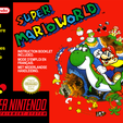 Super_Mario_World.png LITHOPHANE Cover Super Mario World SNES Nintendo