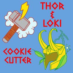 <OOKIE S tr} . =a ° <UTTeR Archivo STL Thor & Loki - Cookie Cutter -・Objeto para impresora 3D para descargar