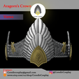AragornCrown2.png Aragorn Crown/ King Elessar Crown Return of the King 3d digital download