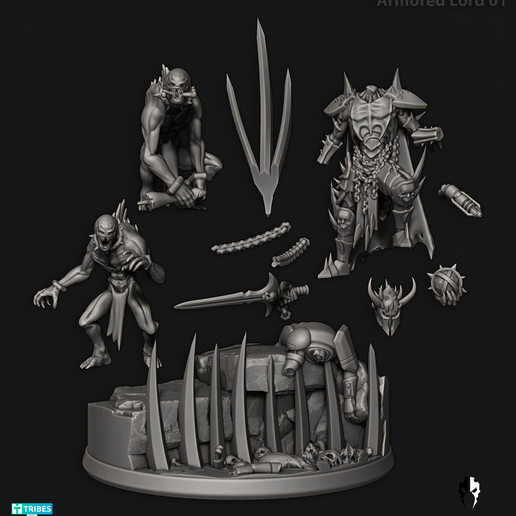 ArmoredEpicLord_01_04.png 3D file Armored Lords - Cursed Elves・3D printer design to download, edgeminiatures