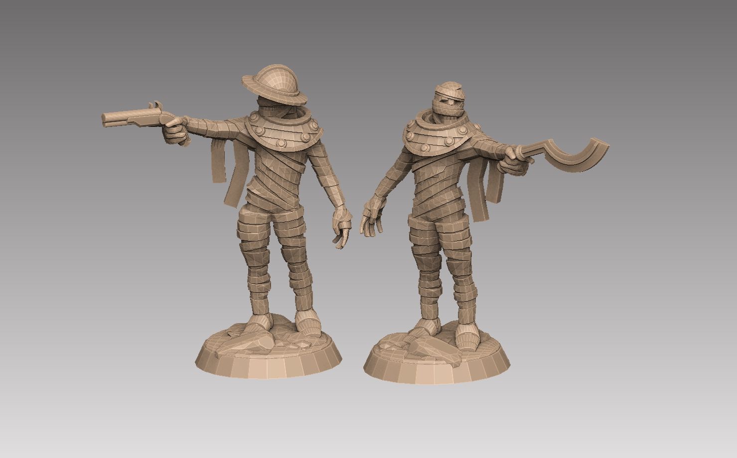 mummy-duo2-white.jpg STL file Mummy Duo・Design to download and 3D print, SharedogMiniatures