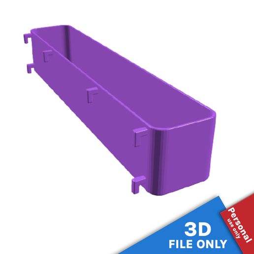 CONTAINER WITH 30X5.5X5.5CM STORAGE SPACE FOR IKEA SKADIS 3D model