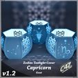 Zodiac Tealight Cover Ta aT Goat Capricorn (Goat) Zodiac Tealight Cover