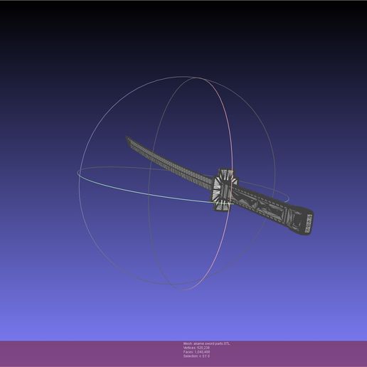 meshlab-2022-01-14-07-10-20-86.jpg STL file Akame Ga Kill Akame Sword And Sheath Printable Assembly・Template to download and 3D print, julian-danzer