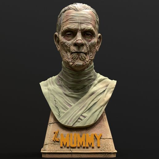 特撮 Universal Monsters - Mini Bust: Boris Karloff as The Mummy (1932) 👻 The Mummy 1932 Bust・ OBJ File for 3D printing・Cults