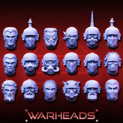 renegadesheads1.jpg Fichier 3D Têtes de renégats militaires ! (18 têtes) - Les traîtres de l'armée sont là !・Design imprimable en 3D à télécharger