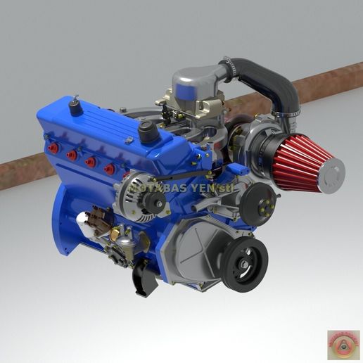 🌆 CHRYSLER SLANT SIX TURBO - ENGINE・ STL File for 3D printing・Cults