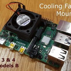 FanMount.jpg Archivo STL gratuito Montura de ventilador de refrigeración para Frambuesa Pi 3 y 4・Objeto imprimible en 3D para descargar, Tipam