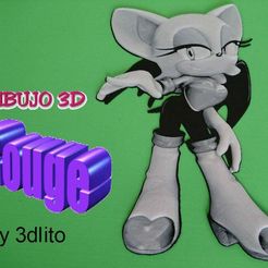 ROUGE.jpg Fichier STL gratuit Dessin 3D Rouge (sonic)・Objet pour impression 3D à télécharger