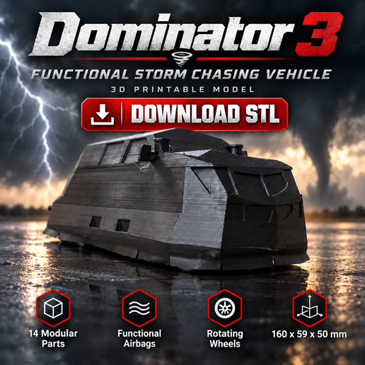 Dominator 3 - Modular Storm Chaser (14 Parts, Active TPU Airbags, Deployable Skirts & Spikes)