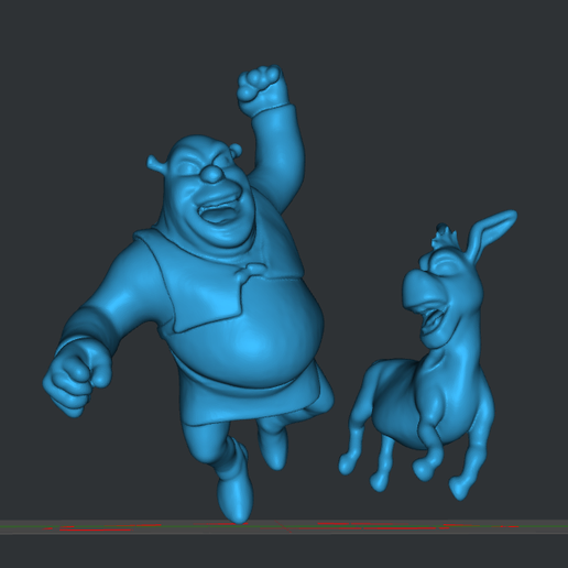 🌆 shrek and donkey・Free STL File for 3D printing・Cults