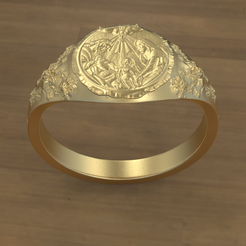 Signet Ring 1.png Файл 3D Signet Ring Holy Family・3D-печать дизайна для загрузки
