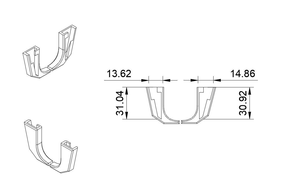 Caliper Claws Drawing.jpg Free STL file Caliper Claws・3D print design to download, moXDesigns