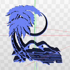 Screenshot-(860).png STL file Palm Tree Mountains Scene・3D print design to download, AKXY