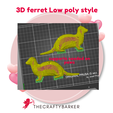 Ferret-low-poly1.png Ferret decor / Wall decor / ferret figure / low poly ferret /gift for ferret lover / magnet /cake topper and more