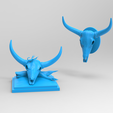 untitled.77.png Cow Skull. 2 model stl! Desert skull (with scorpion) and Wall Trophy.