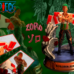 PORTADA.png 3D file RORONOA ZORO, NOTHING HAPPENED・3D printable model to download