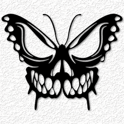project_20230604_1146208-01.png Файл STL череп бабочка настенное искусство темные искусства настенный декор 2d искусство・3D-печатный дизайн для загрузки