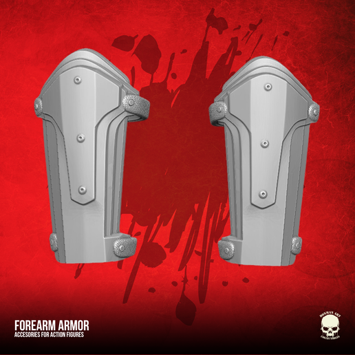 🥷 Forearm Armor 3D printable files for Action Figures・ STL File for ・Cults