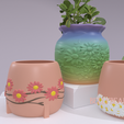 Pot_Flower_02.png (BUNDLE SET) Daisy Flower Decorative Planter Set