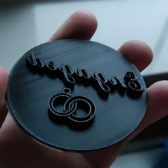 engadged_printed.jpeg Fichier STL gratuit Gaufreuse pour glaçage de cupcake "Engaged" pour la fête de fiançailles・Design à télécharger et à imprimer en 3D