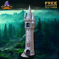 Voret§. FATES END RS Fae cans Re Sek eS. aber aa 3D PRINTABLE DICE TOWER : 4 y) yy Aig) VF STL-Datei Tall Citadel Würfelturm - SUPPORT FREE! kostenlos・Vorlage für 3D-Drucker zum herunterladen