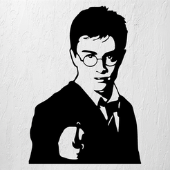 Imagen2-HARRY-POTTER.png Fichier STL STICKER HARRY POTTER 2D WALL ART・Modèle à télécharger et à imprimer en 3D