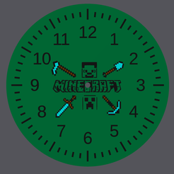 Minecraft.1.png Fichier STL Horloge Minecraft・Modèle imprimable en 3D à télécharger