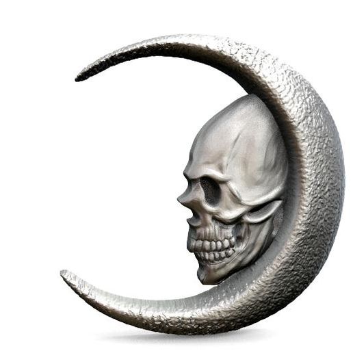 Skull-moon-pendant-.5.jpg Download STL file Skull moon pendant • 3D printable model, Majs84