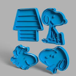 Screenshot-2023-09-21-140425.png Archivo STL Cortapastas Snoopy x4・Plan de impresora 3D para descargar