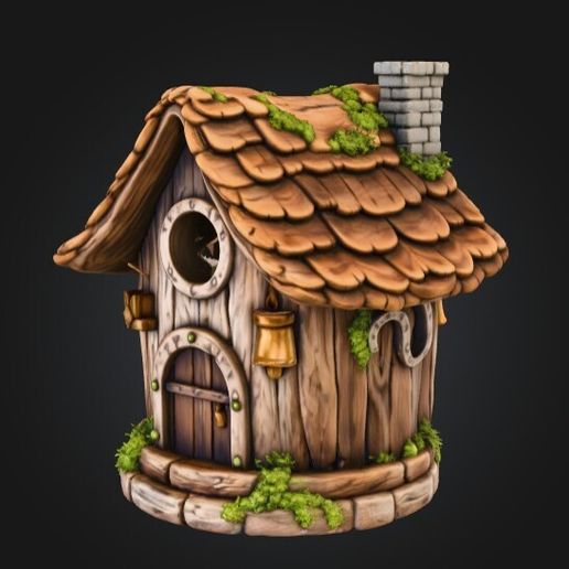 Fairytale Bird House – Two-Part 3D Printable Design (Roof + Body)