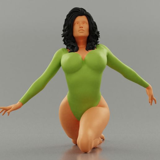 1.jpg 3D file Young Girl Doing Yoga Pose 3D Print Model・3D printer design to download, 3DGeshaft
