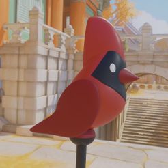 2000.jpg STL file red cardinal Hunter Staff Owl 3D print model 3D print model flapjack・3D printer model to download
