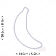 banana~7.75in-cm-inch-top.png Banana Cookie Cutter 7.75in / 19.7cm