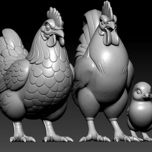 🐔 Chicken - Chicken family model - 3D print・ 3D File for 3D printing・Cults