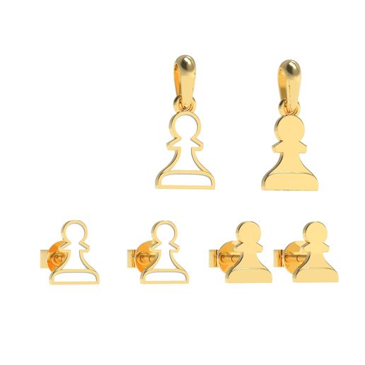 chess.611.jpg Pawn pendant and earrings chess set 3D print model 3D print model