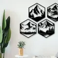 hexagon_mountains_wall_art.webp Sechseck-Berg Wandkunst-Set