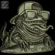 Funky-Lizard-Relief-2.jpg Funky Lizard Relief  STL File For 3D print model