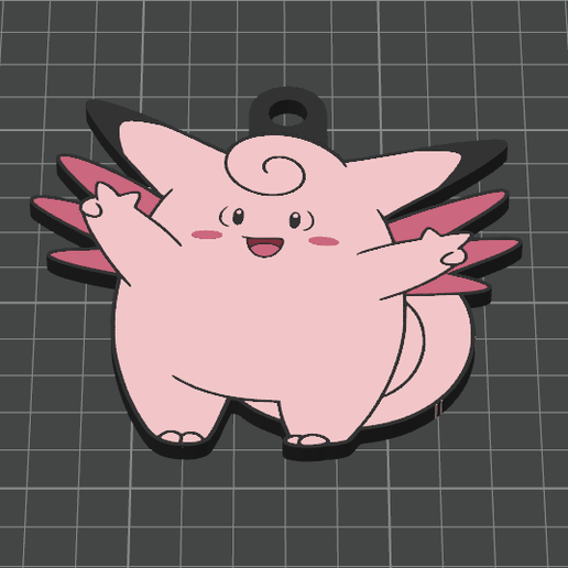 Clefable Keychain - Kanto Collection (Multicolor .3mf & Single Color .stl)
