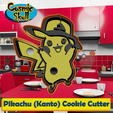 025-Pikachu-Kanto-3D.png Файл STL Вырезалка для печенья Пикачу (Канто)・3D-печатная модель для загрузки