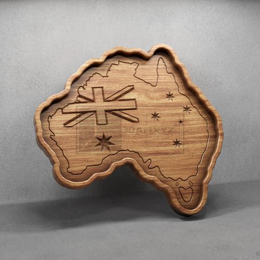 🗺️ Australian Map Tray - CNC Files for Wood (svg, dxf, eps, ai, pdf ...
