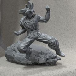 gokurender3.jpg Бесплатный STL файл Goku・Шаблон для загрузки и 3D-печати