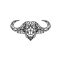 Bufalo-v4.png Archivo STL Cuadro Búfalo Geométrico minimalista・Objeto de impresión 3D para descargar