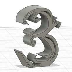 Number-3-upright.jpg Fichier STL gratuit Numéro 3・Design pour imprimante 3D à télécharger