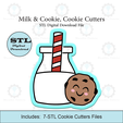 Etsy-Listing-Template-STL.png Milk & Cookie, Cookie Cutter | STL File