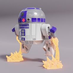 R2D2-Fly-1.jpg STL file R2D2 Chibi Flying Mode Star Wars Fan Art・3D printable model to download